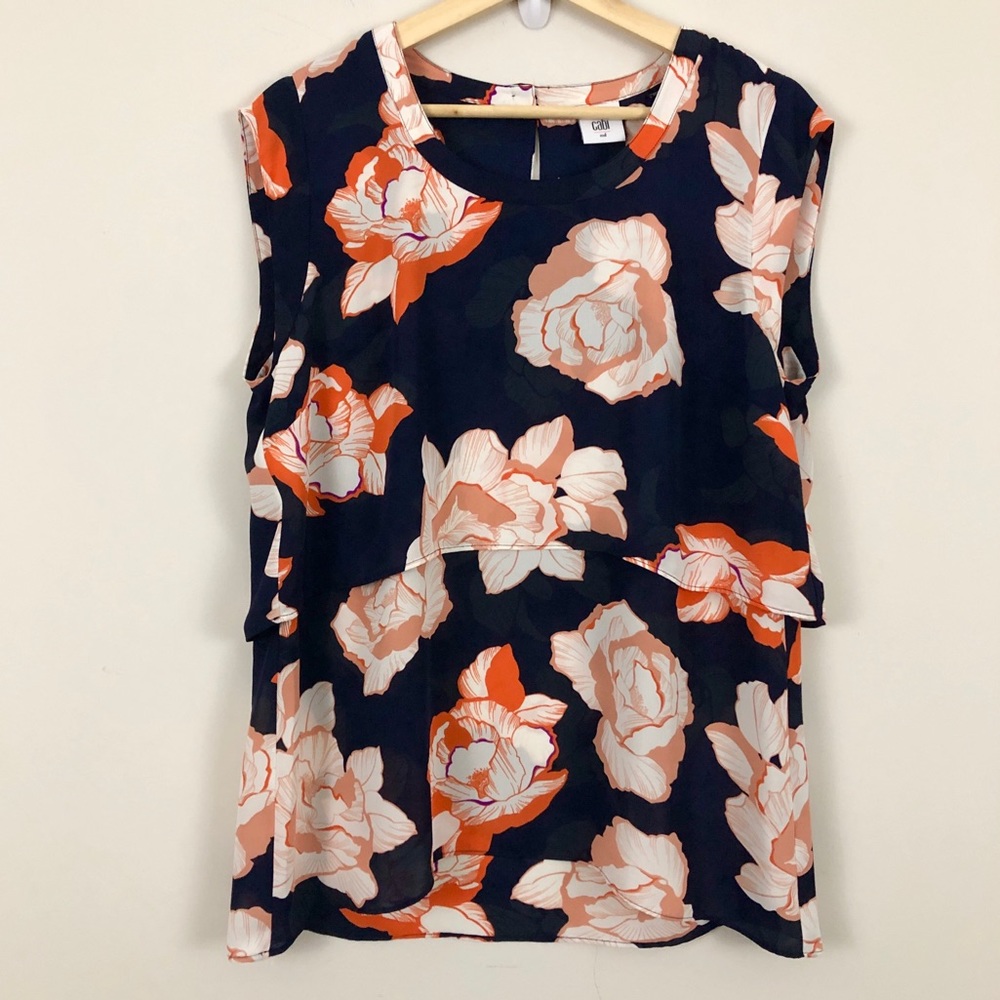 Cabi Floral Blossom Print Sleeveless Blouse